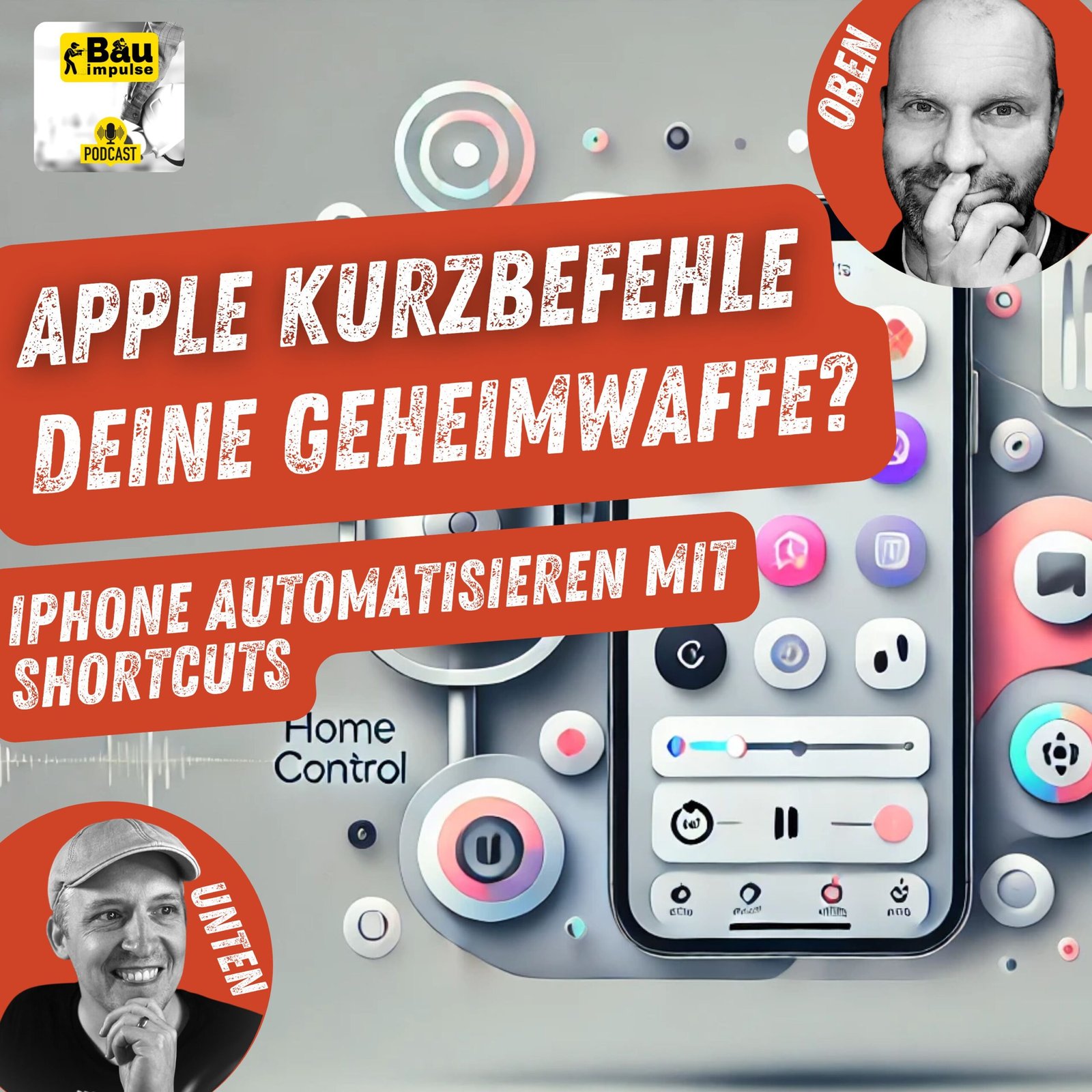Apple Kurzbefehle Podcast Cover Automatisierung Bauimpulse